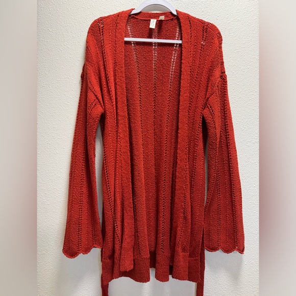 Anthropologie Meadow Rue Priscilla Belted Knit Cardigan Sweater Duster Medium - Picture 4 of 13